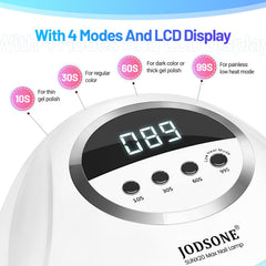 JODSONE U V LED Nail Lamp 320W | Gel Dryer with 72 Beads, 4 Timers, Auto Sensor