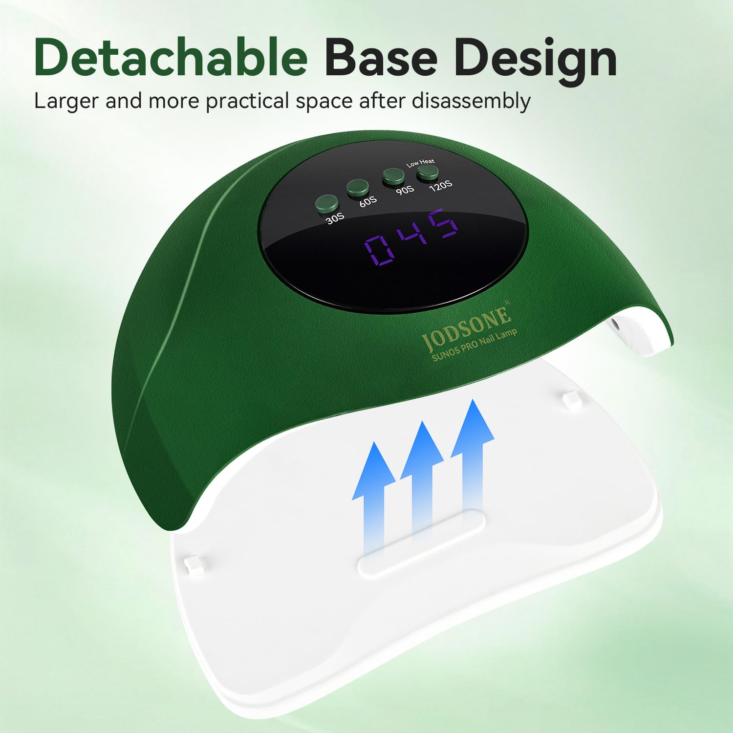 JODSONE U V Nail Lamp LED beads close-up highlights consistent curing.