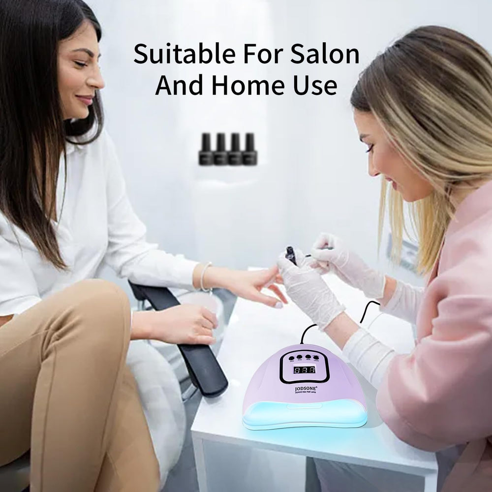 JODSONE purple color LED nail lamp for stylish home spa setups.