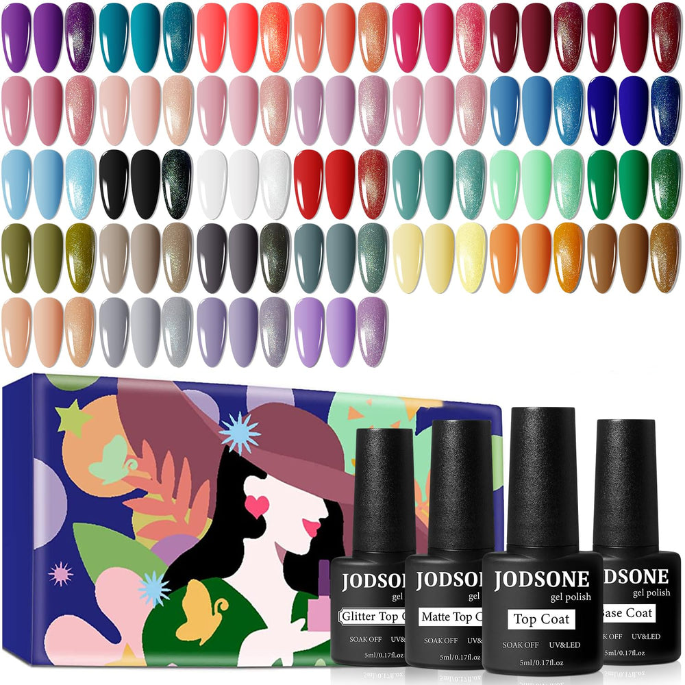 JODSONE gel nail polish set front view showing vibrant color options