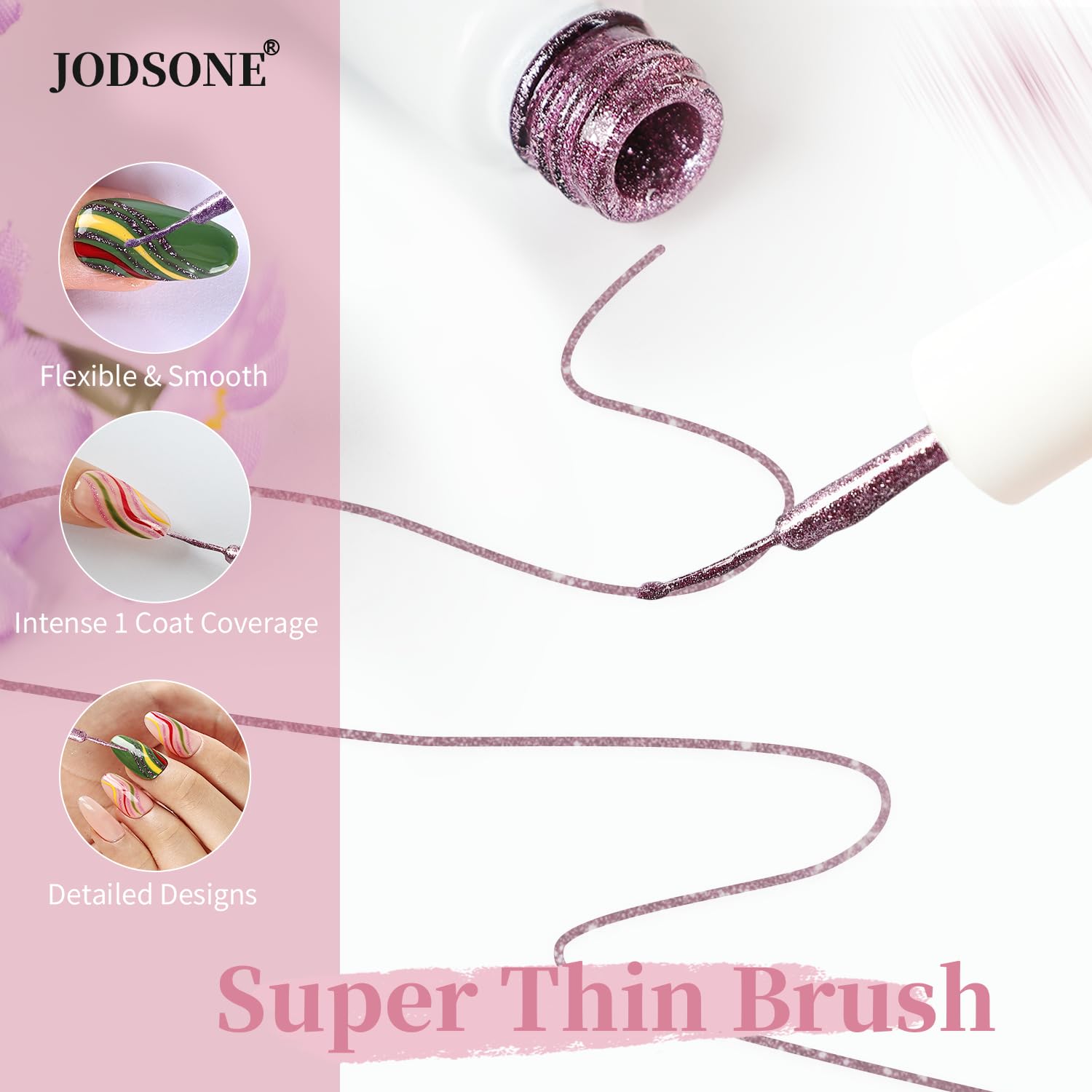 JODSONE Nail Art Gel Liner Set safe ingredients for at-home manicures.