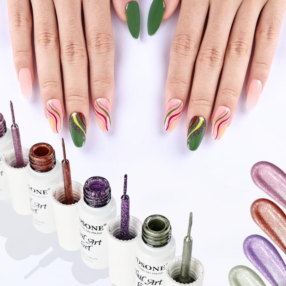 JODSONE Nail Art Gel Liner Set detailed strokes for intricate designs.
