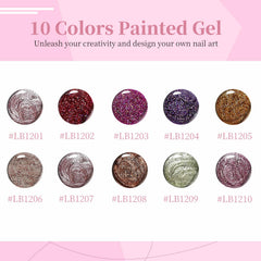 JODSONE Nail Art Gel Liner Set built-in thin brush enables clean lines.