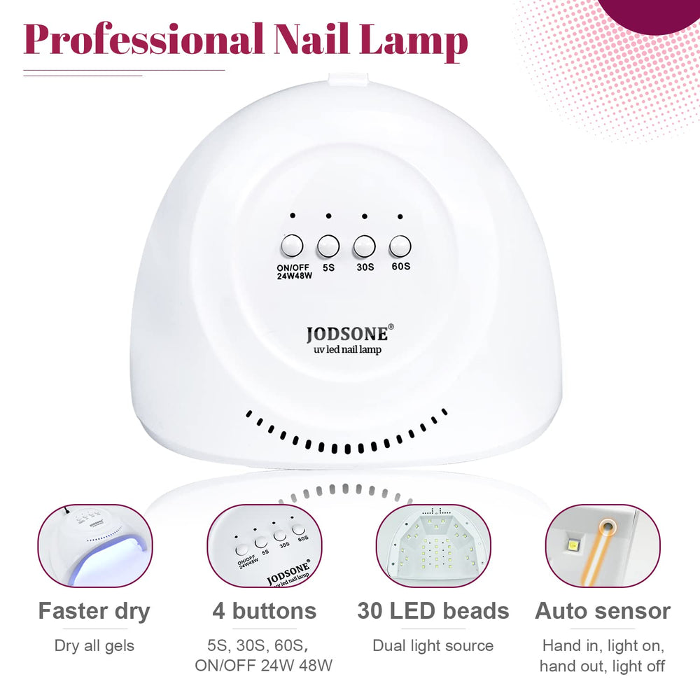JODSONE smart nail lamp with large curing space for two hands.