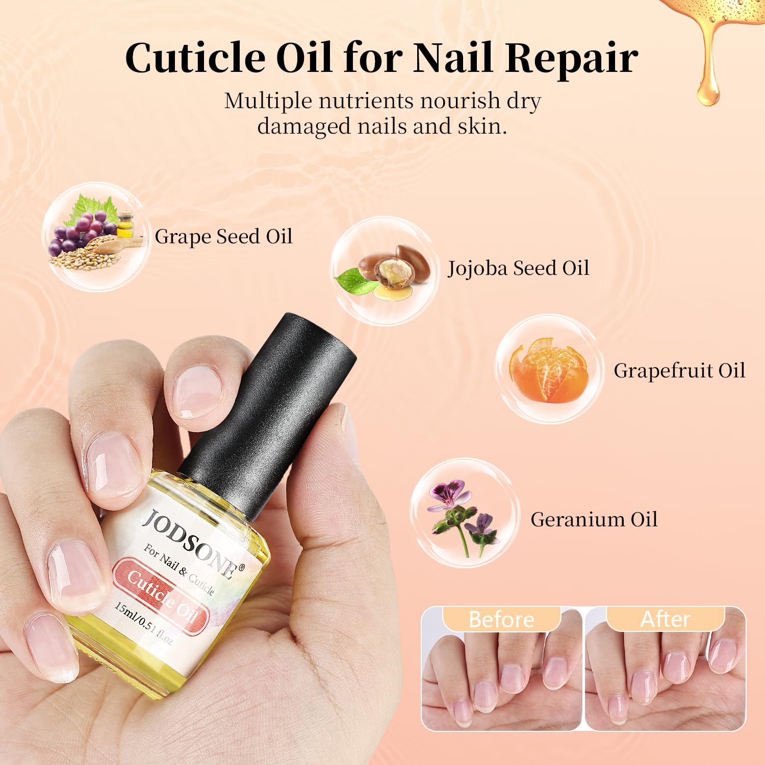 JODSONE steel pushers enable precise gel polish residue removal.