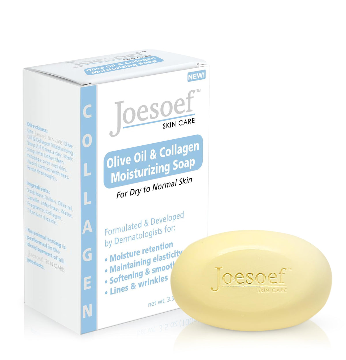 JOESOEF SKIN CARE olive oil and collagen soap bar delivers creamy lather for daily hydration