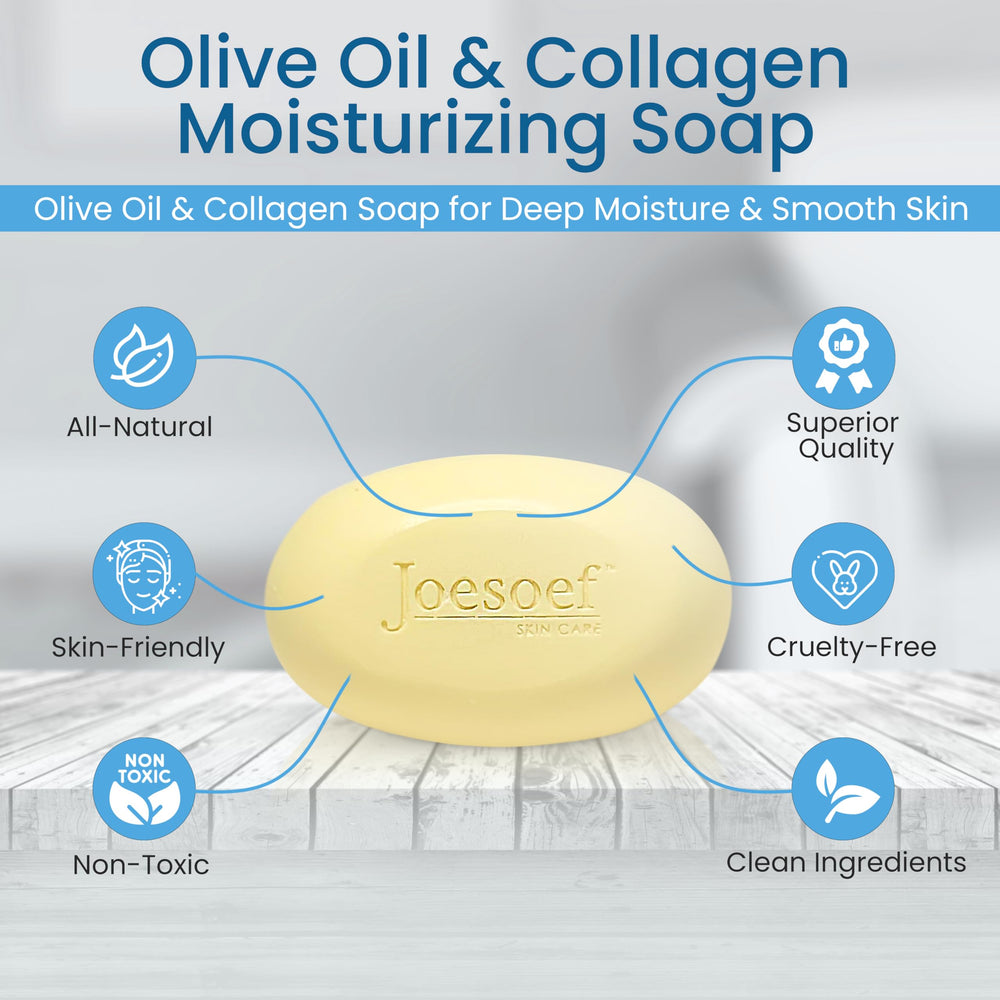 JOESOEF SKIN CARE olive oil and collagen soap-lather demonstrates gentle cleansing suitable for daily use