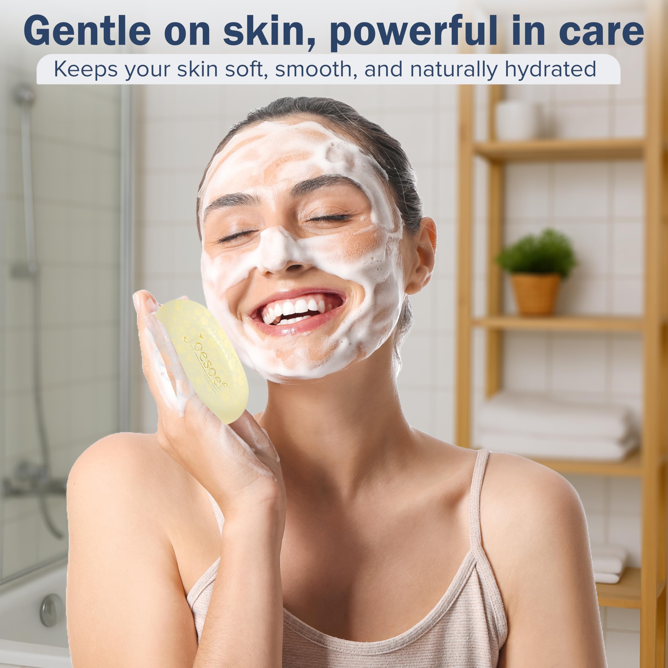 JOESOEF sulfur soap being applied to the face during routine cleansing