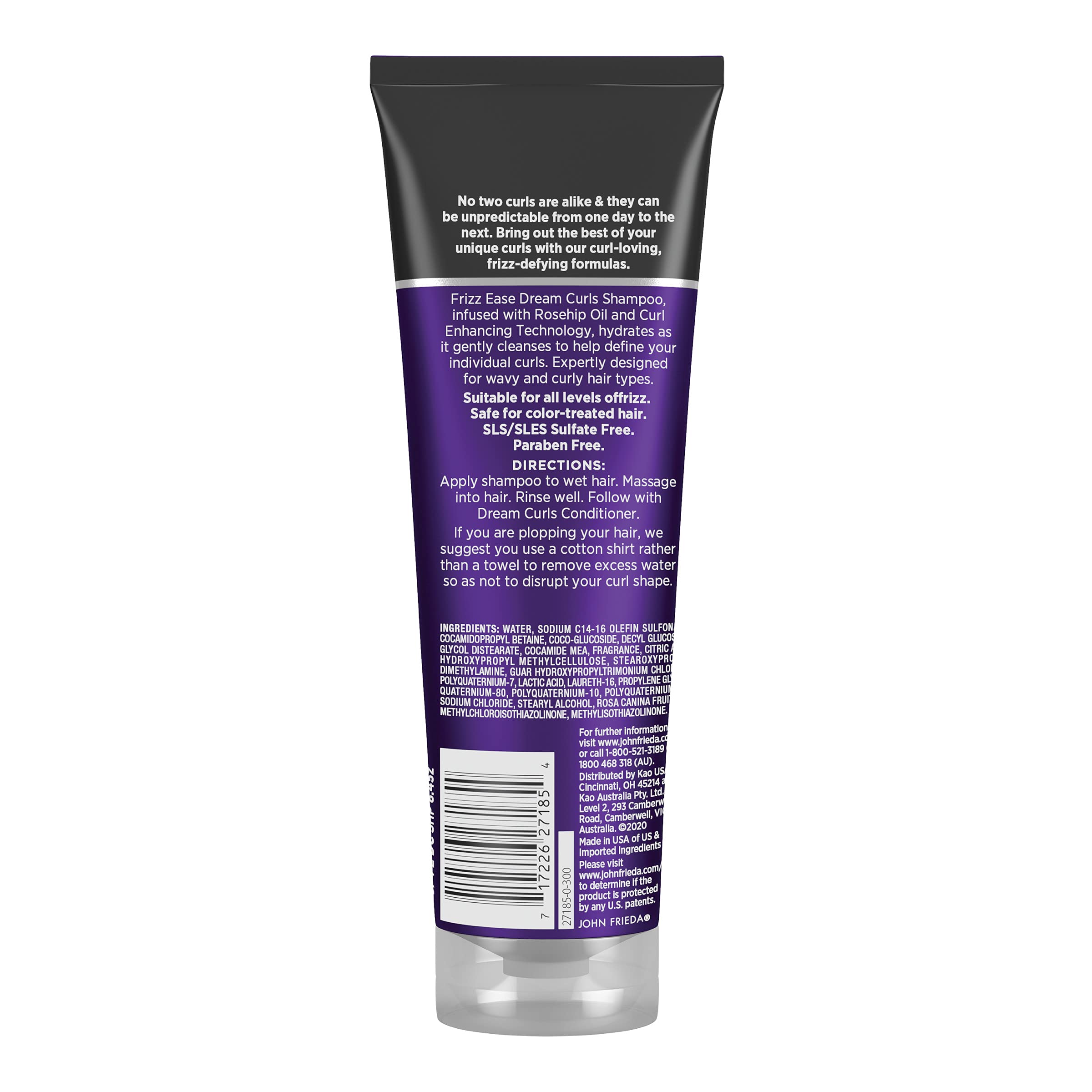 John Frieda Dream Curls Shampoo lifestyle shot showing confident curls.