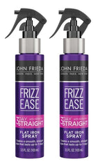 John Frieda Frizz-Ease 3 Day Straight spray bottle promotes lasting straightness and heat protection.