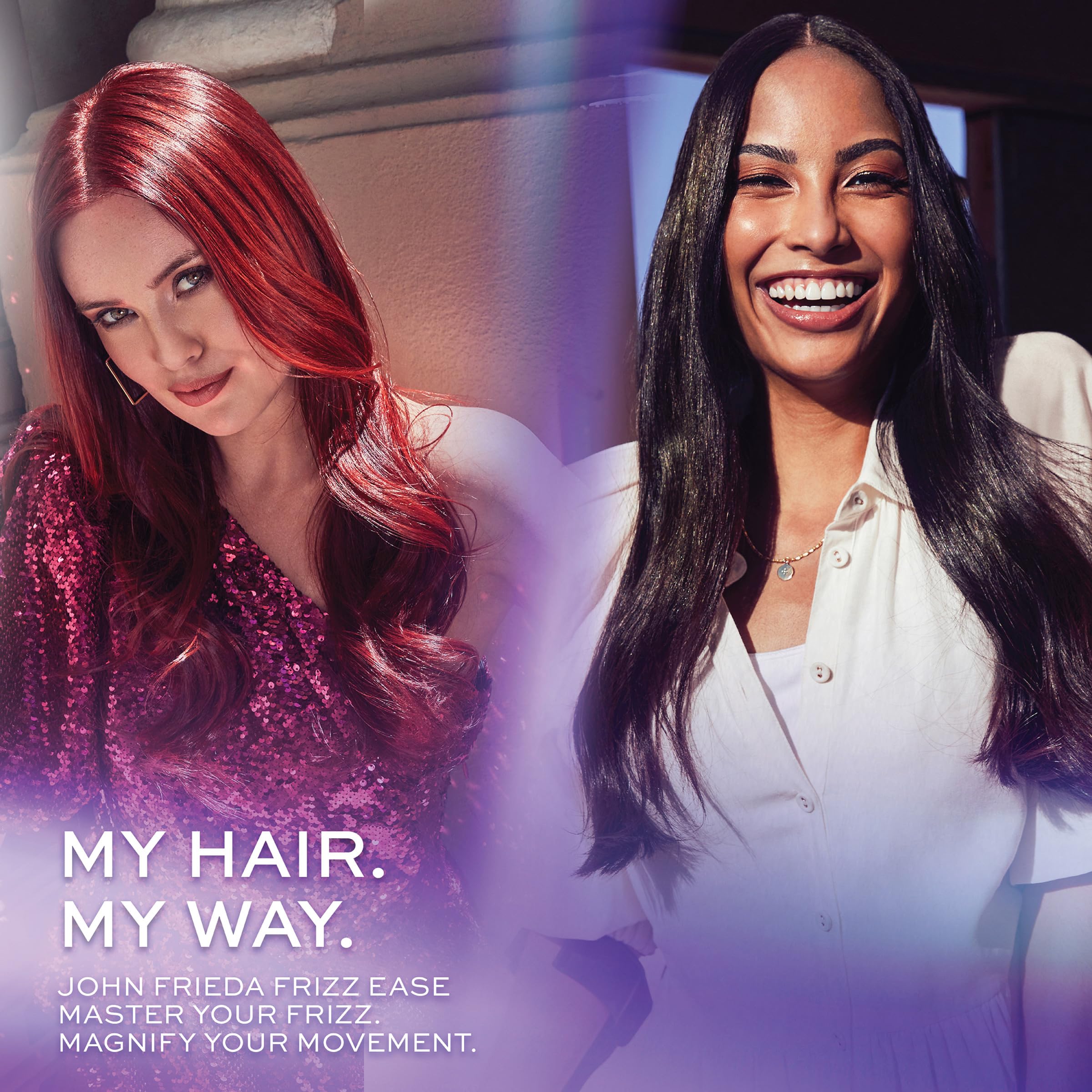 John Frieda Frizz Ease Beyond Smooth conditioner bottle for frizz control and manageability.