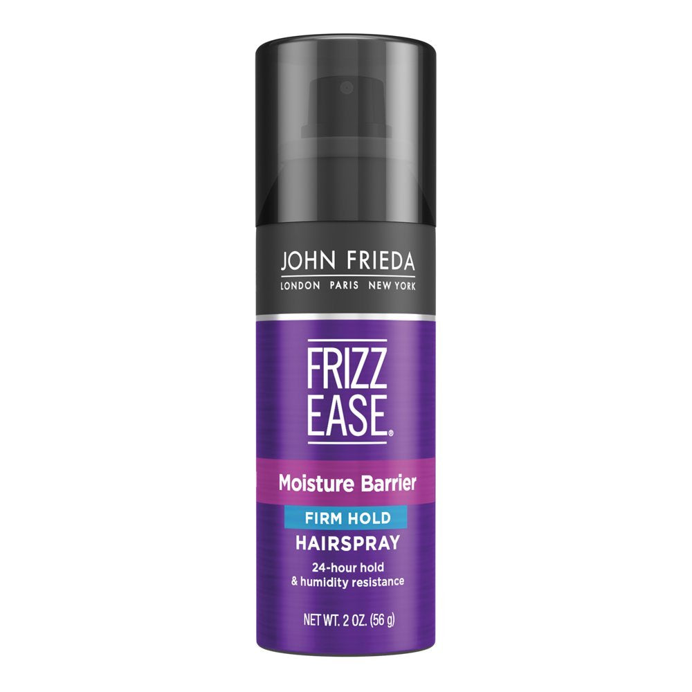 John Frieda Frizz Ease Moisture Barrier bottle offers all-day frizz control.