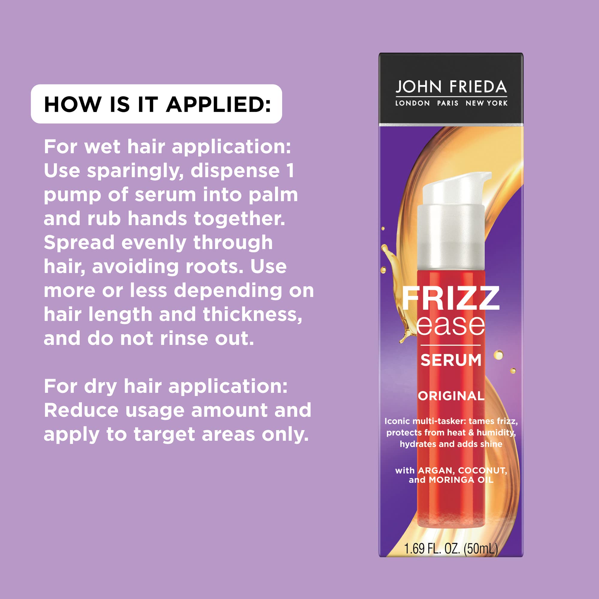 John Frieda Frizz Ease serum highlights shine and smoothness for silky hair