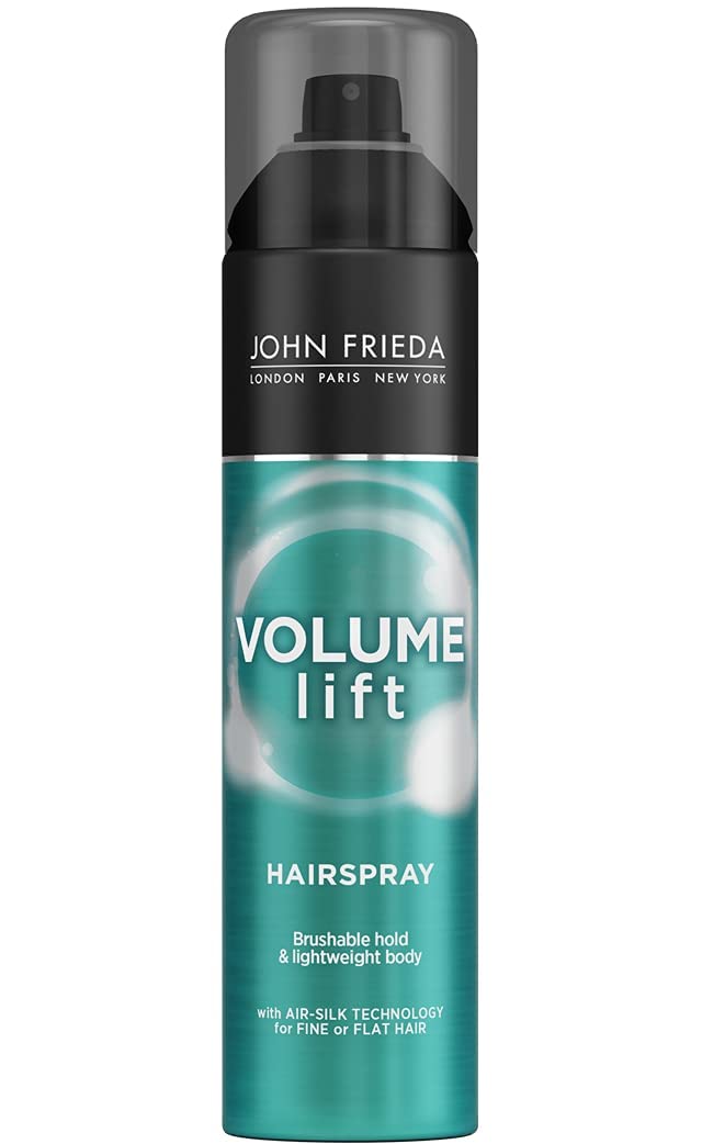 John Frieda Luxurious Volume hairspray bottle for long-lasting hold and soft, movable volume