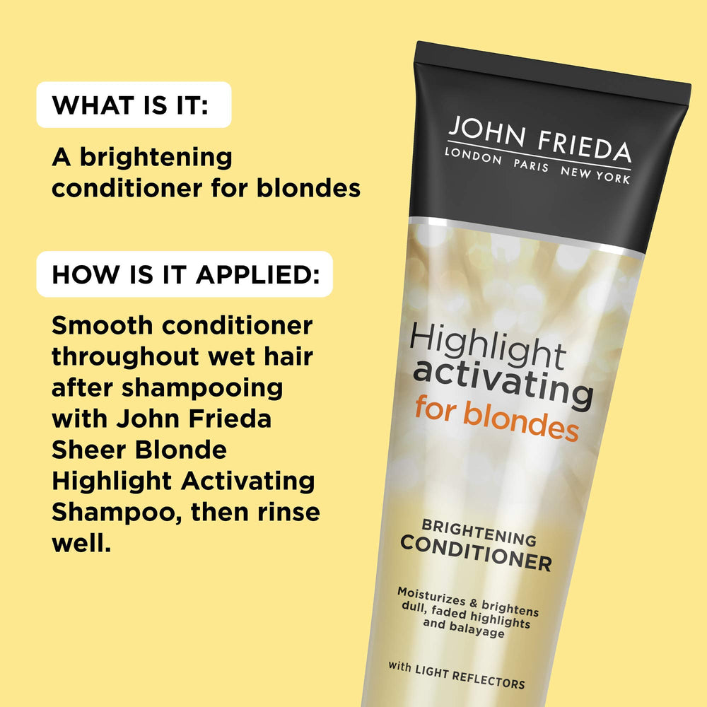 John Frieda Sheer Blonde avocado-oil formula nourishes while preserving color brilliance.