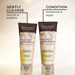 Close-up of jojoba oil, honey and oatmeal ingredients in John Frieda formula.