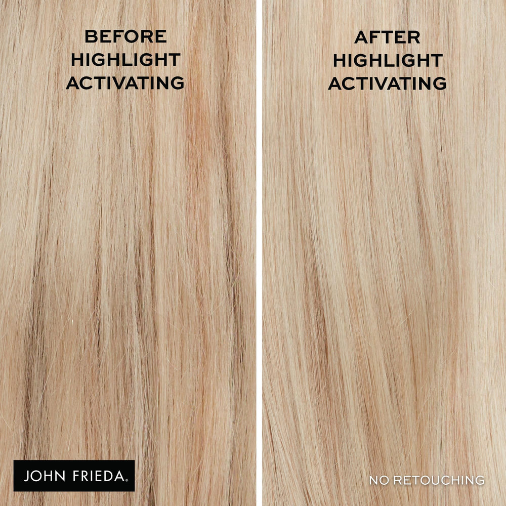 John Frieda Sheer Blonde Shampoo being poured to boost highlight brightness.
