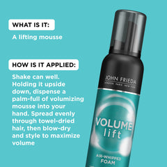 John Frieda Volume Lift for fine hair adds volume without weighing hair down.