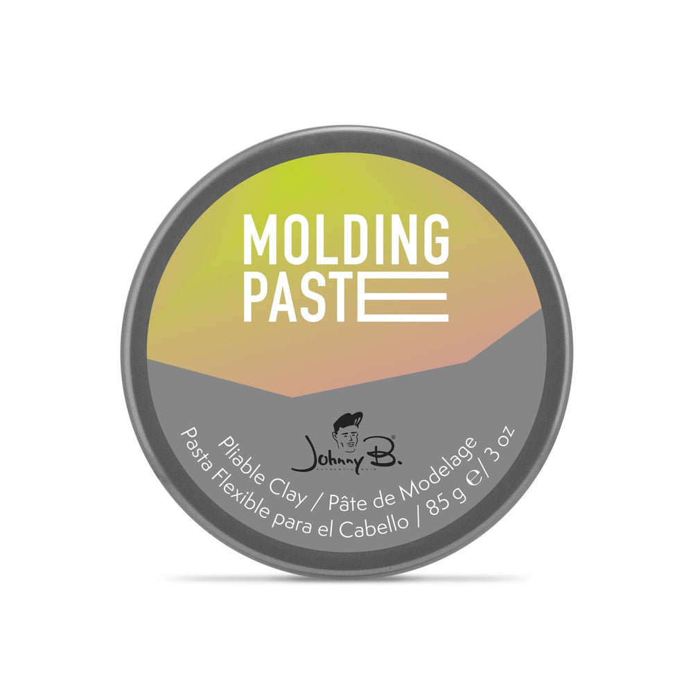 Johnny B. Molding Paste water-soluble-washout emphasizes easy removal after styling.