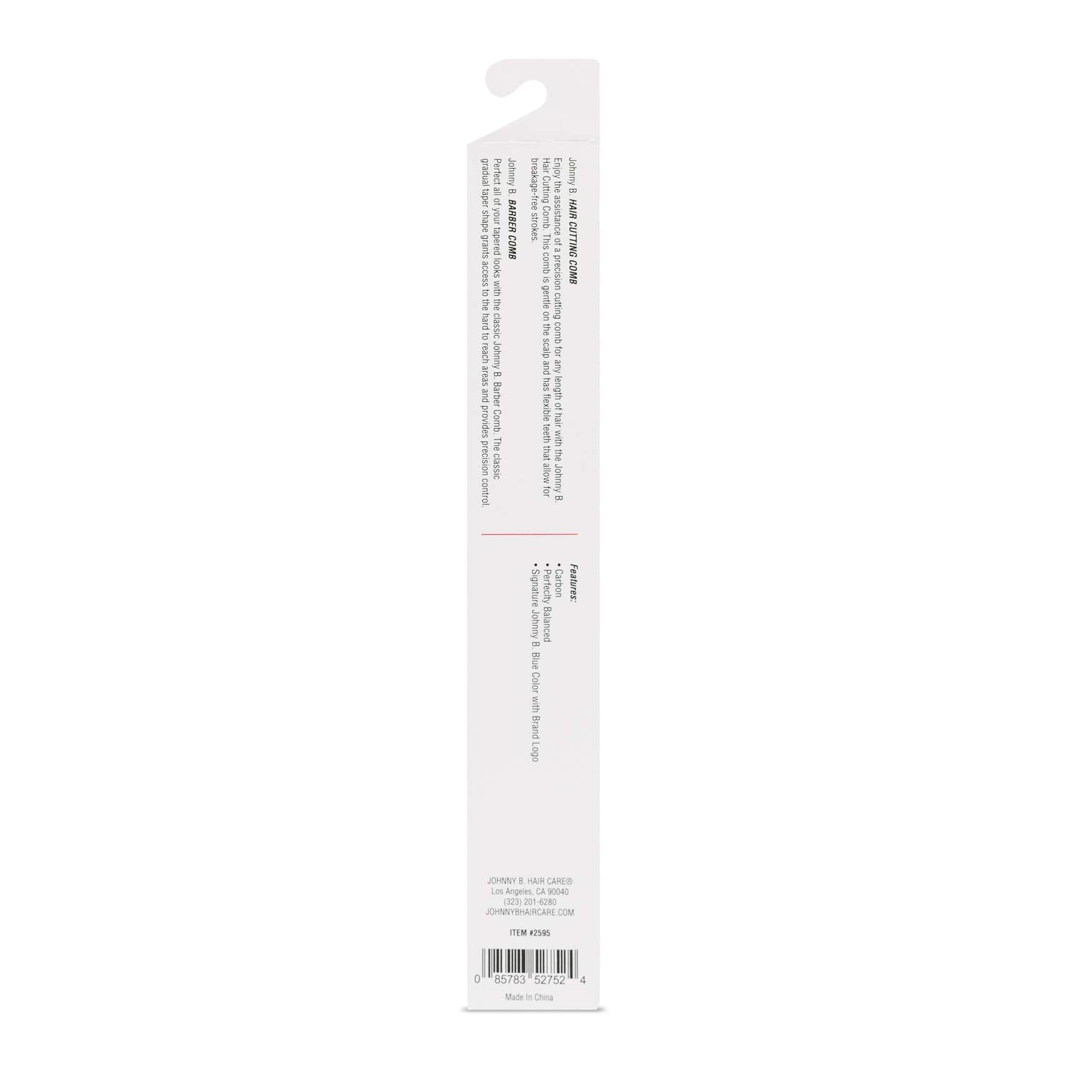 Johnny B anti-static blue comb delivers smoother styling with less static.