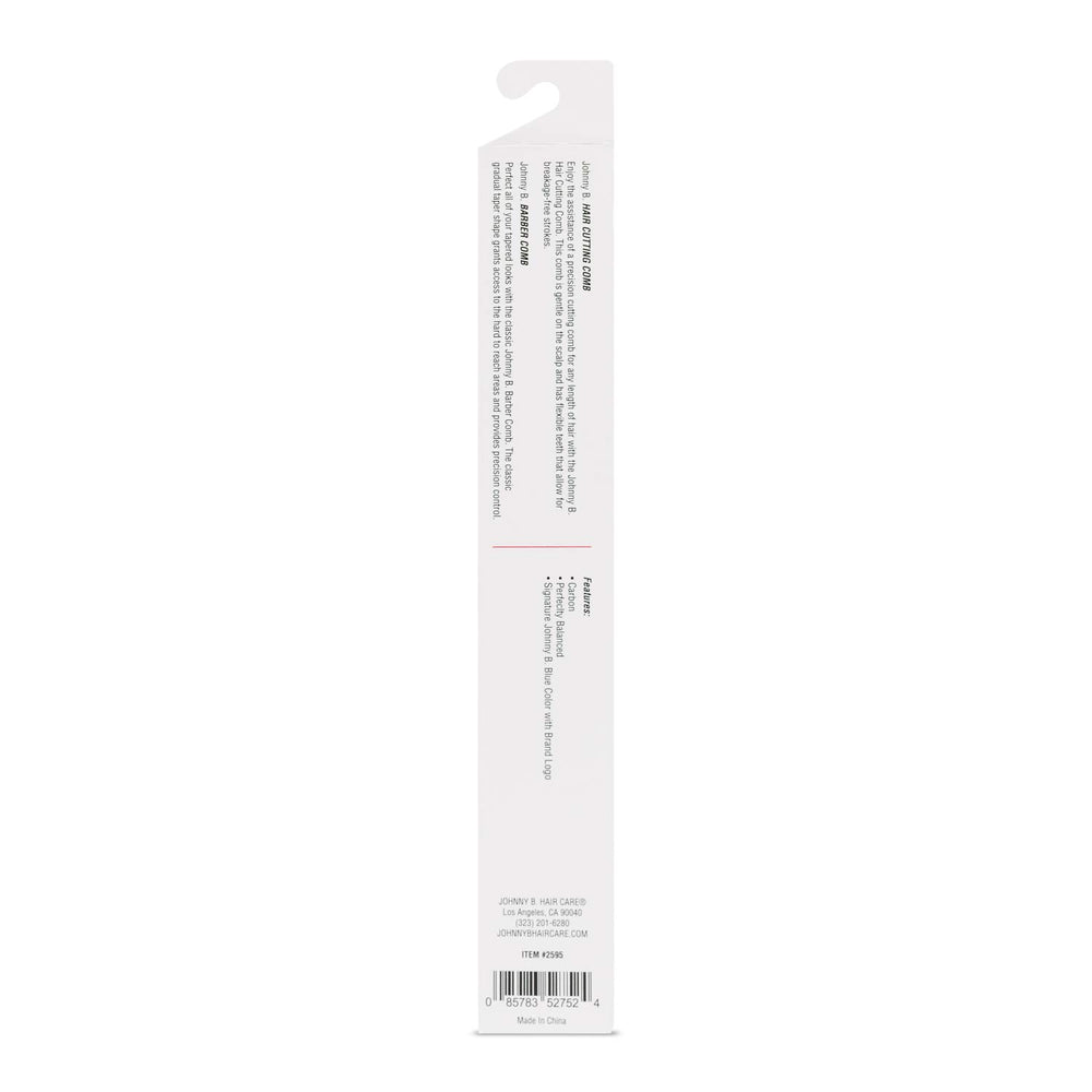 Johnny B anti-static blue comb delivers smoother styling with less static.
