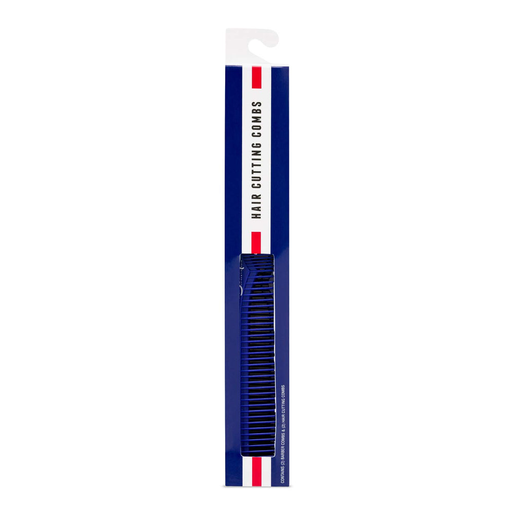 Johnny B cutting combs close-up highlighting durable carbon construction and professional feel.