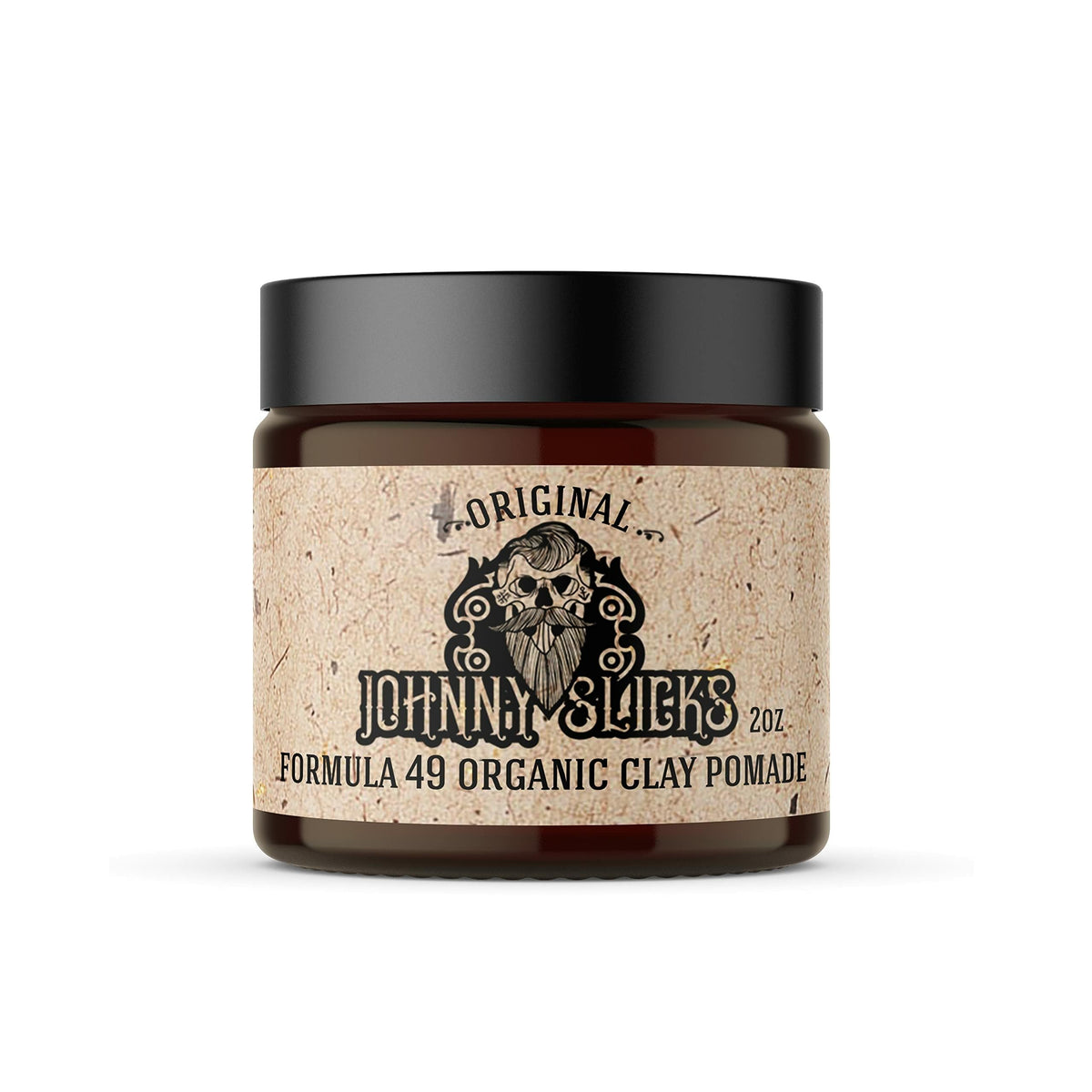 Johnny Slicks Formula 49 clay tin shows strong hold and matte finish