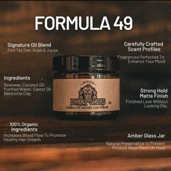 Johnny Slicks Formula 49 pomade hands demonstrate easy application for styling.