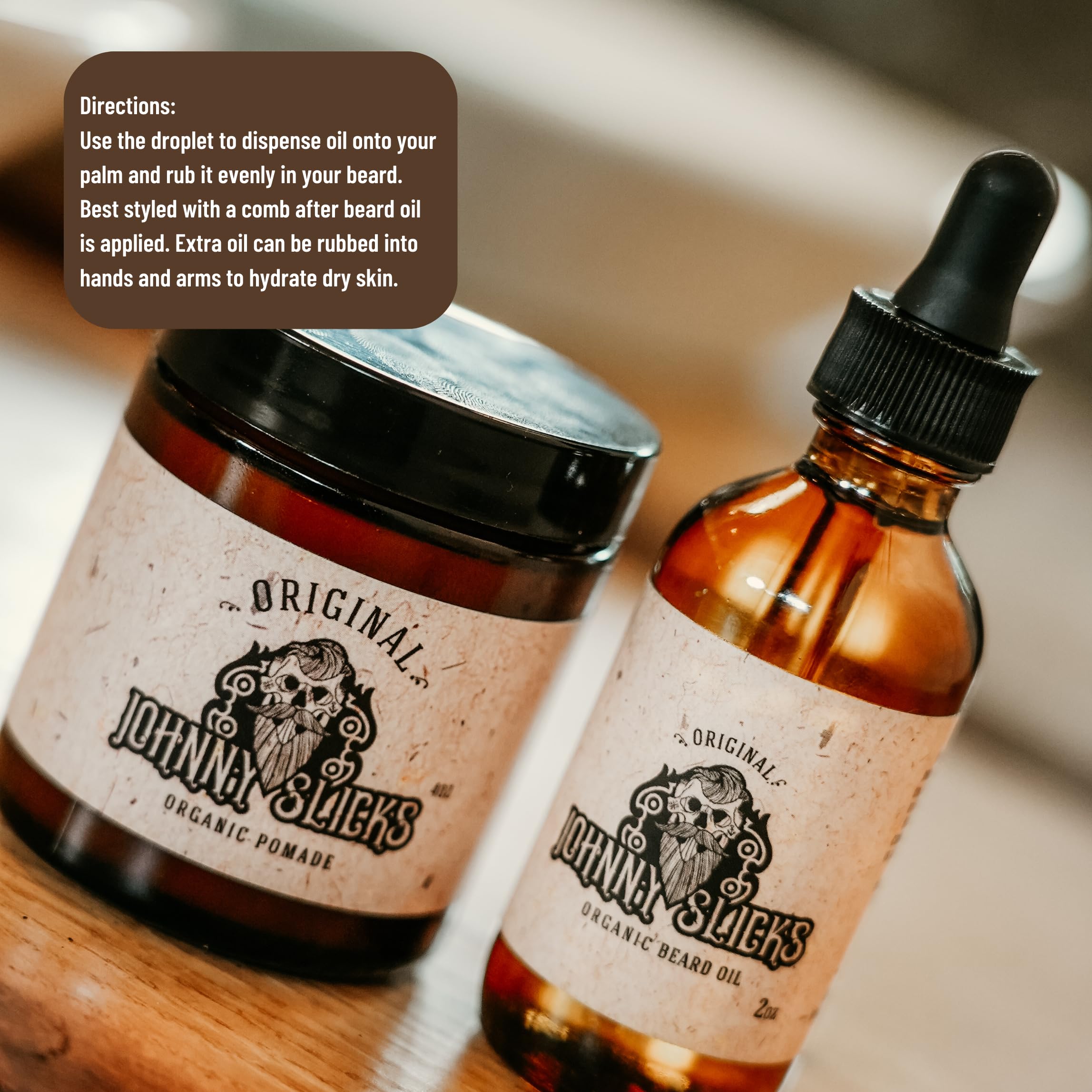 Hand applying beard oil to soften hair and skin