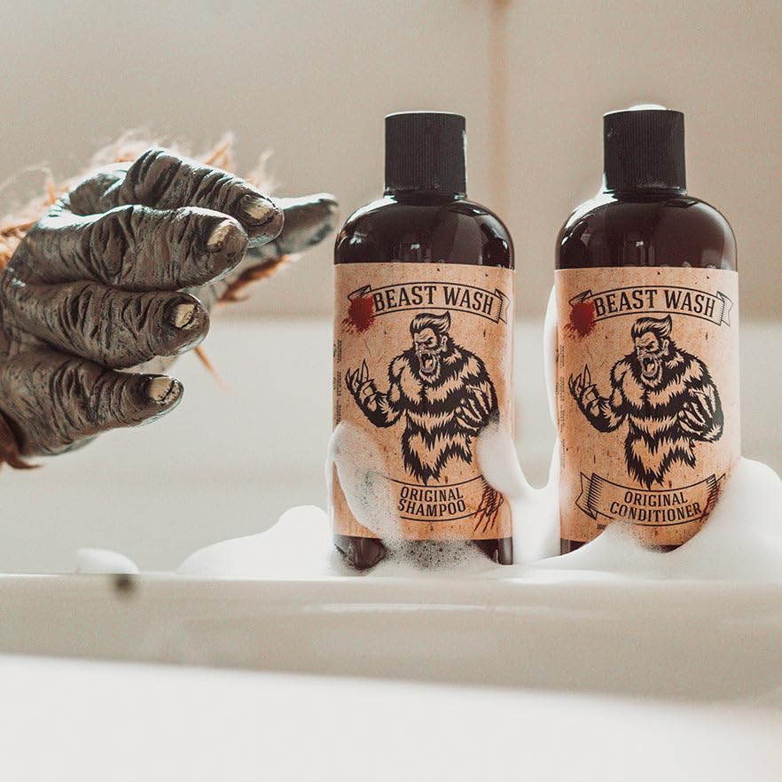 Johnny Slicks Shampoo label closeup — premium organic formula for sensitive scalps.