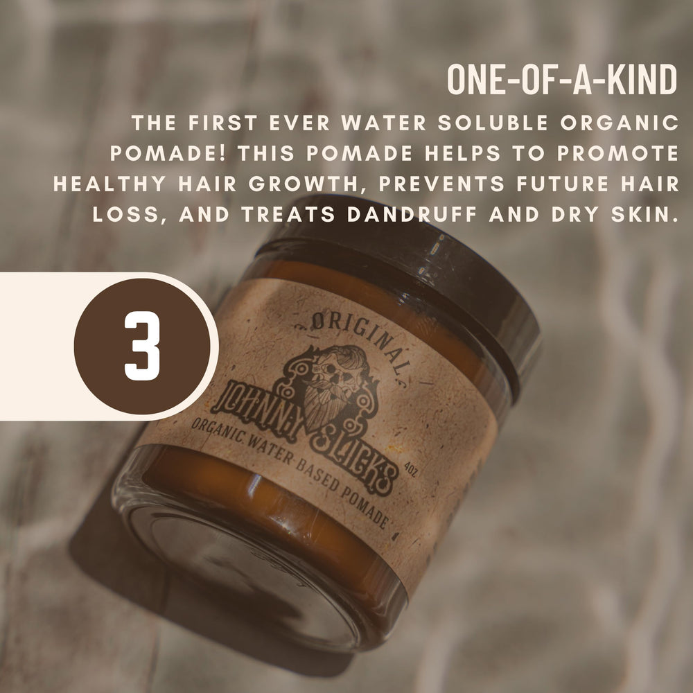 Johnny Slicks water-based pomade application demonstrates rub-between-palms technique for even distribution