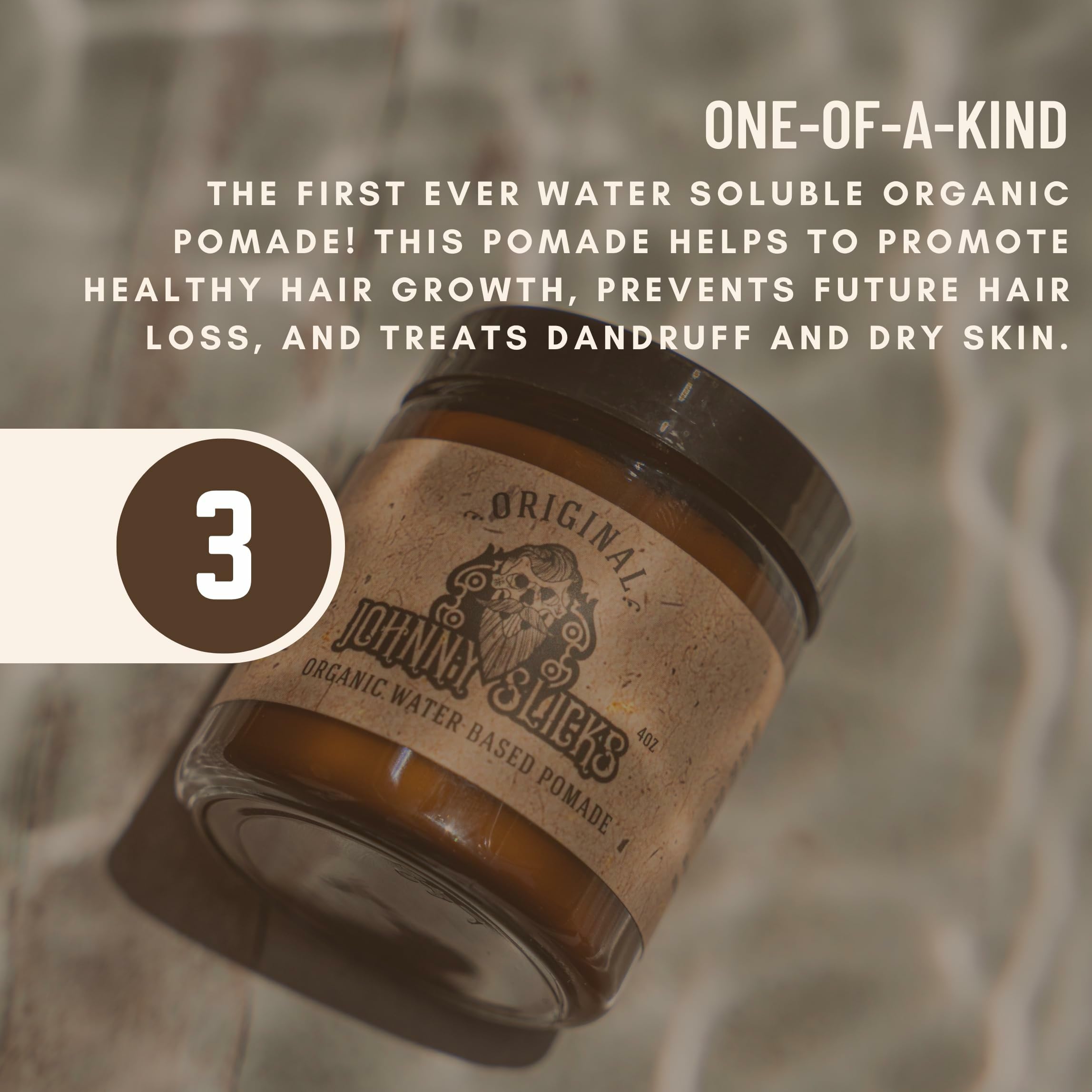 Johnny Slicks rugged scent with juniper cedarwood and tobacco aroma.
