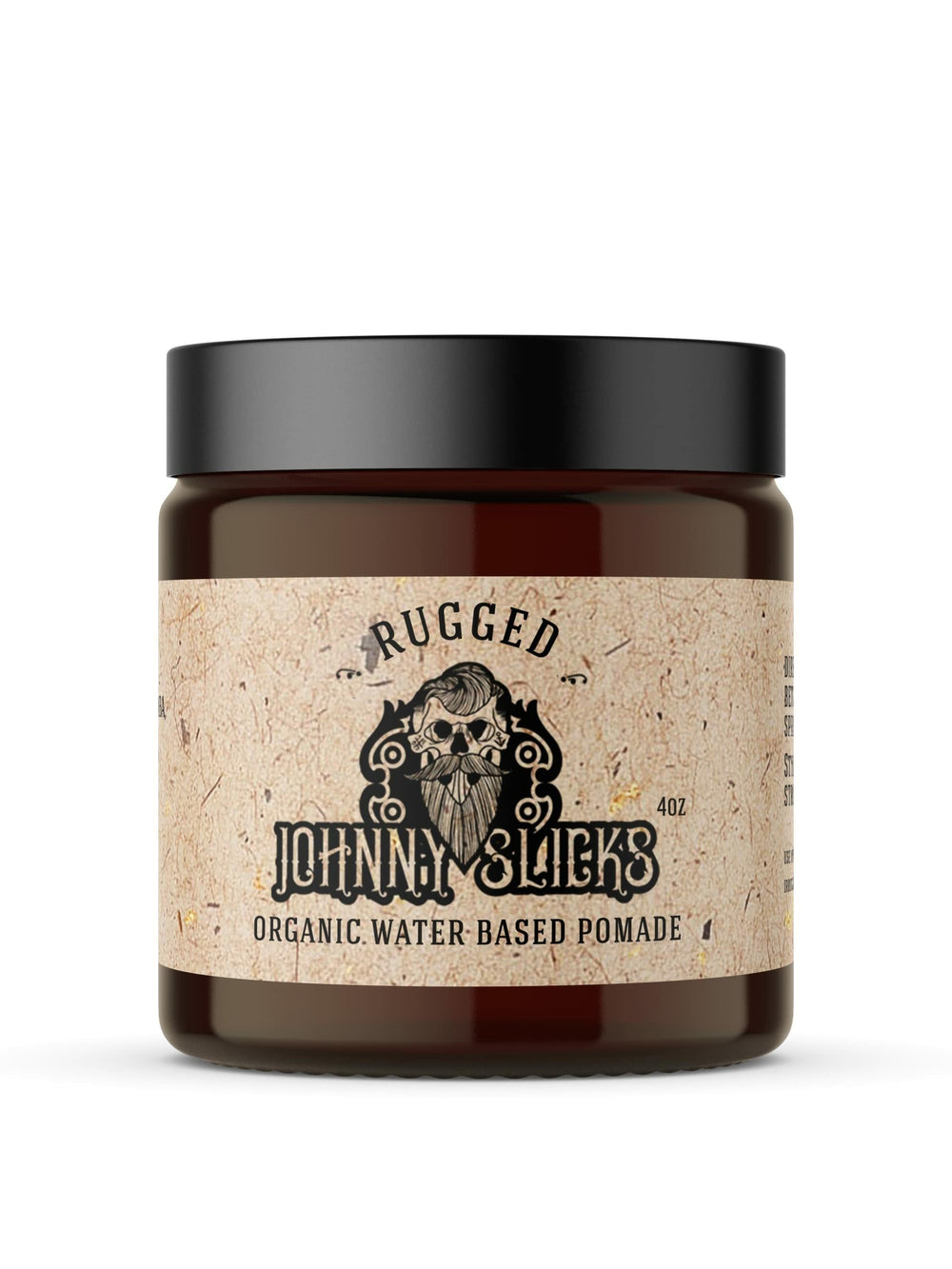 Johnny Slicks water-based pomade strong-hold finish for durable styling.