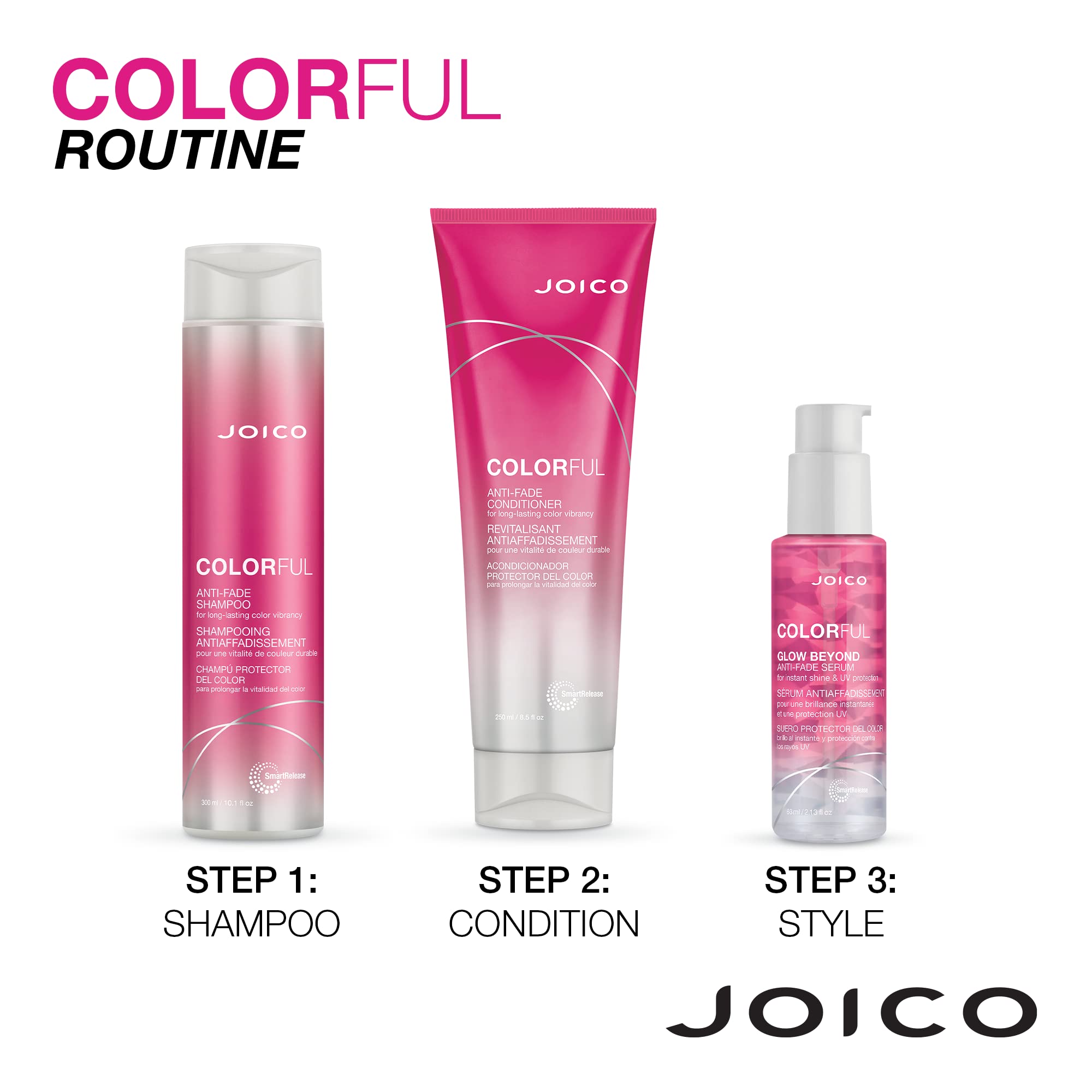 Joico Colorful Anti-Fade Hair after style shows lasting brightness.