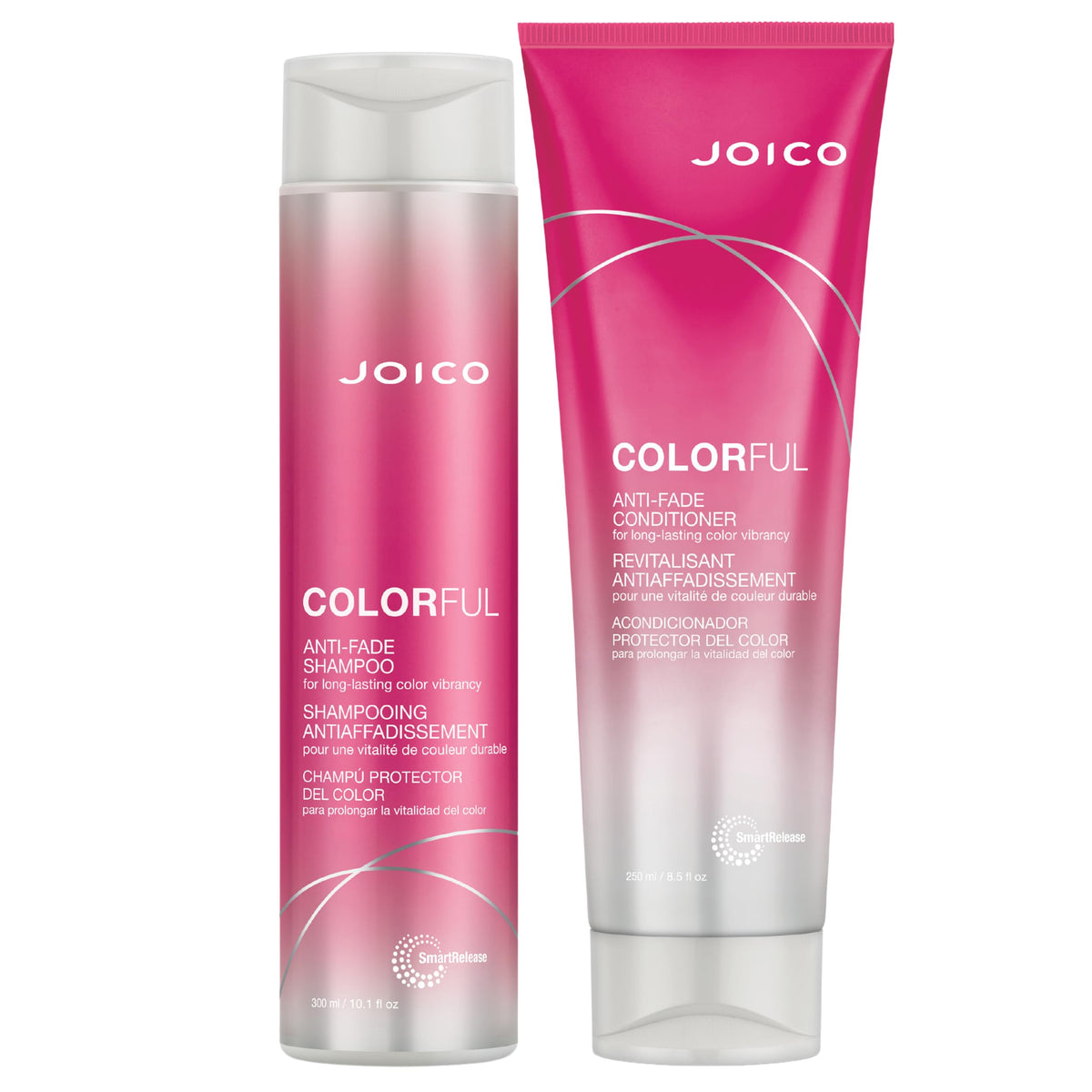 Joico Colorful Anti-Fade Shampoo bottle shows color protection for up to eight weeks.