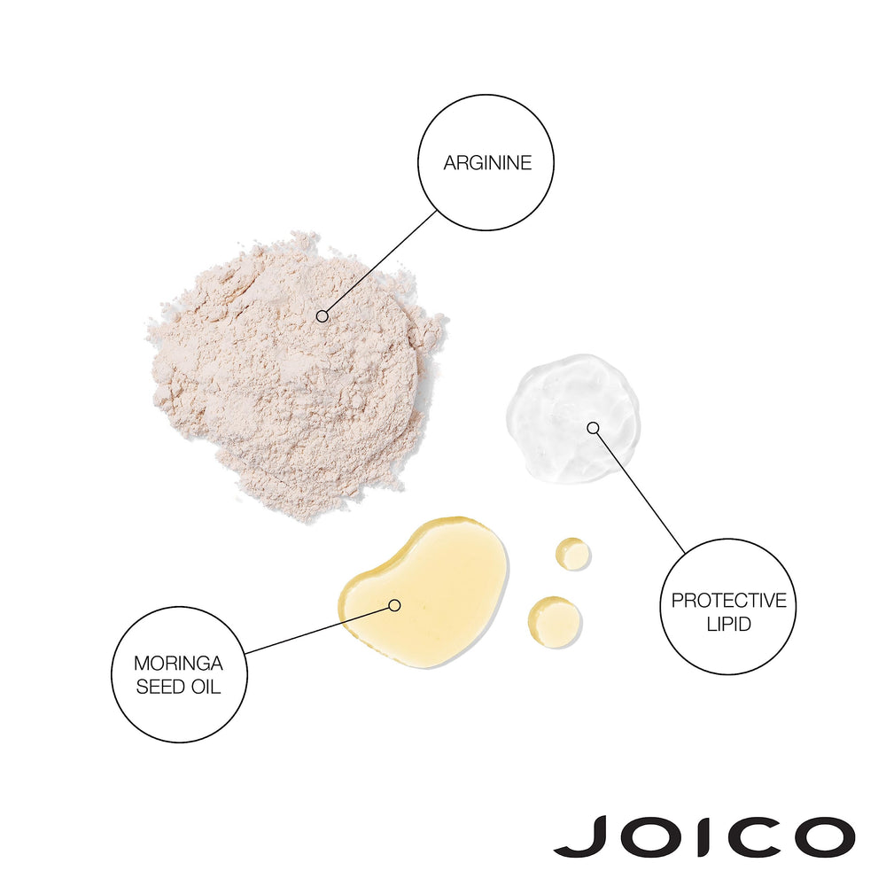 Joico Defy Damage hair shine closeup suggests shiny, healthy-looking strands.