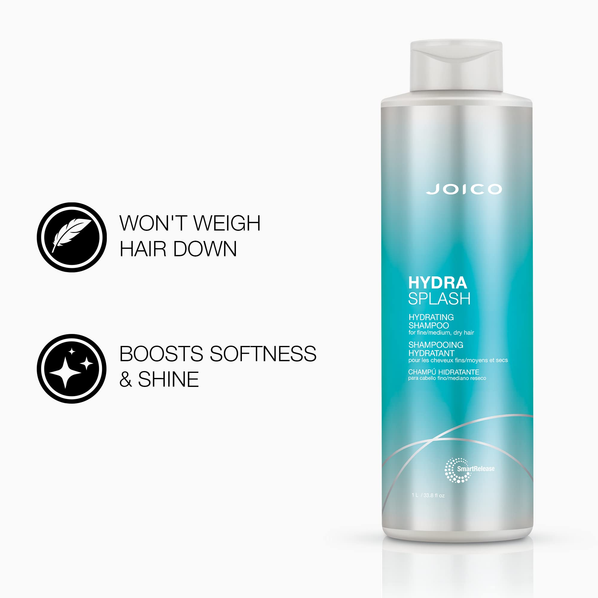 Joico HydraSplash set packaging highlights two 33.8-ounce bottles.