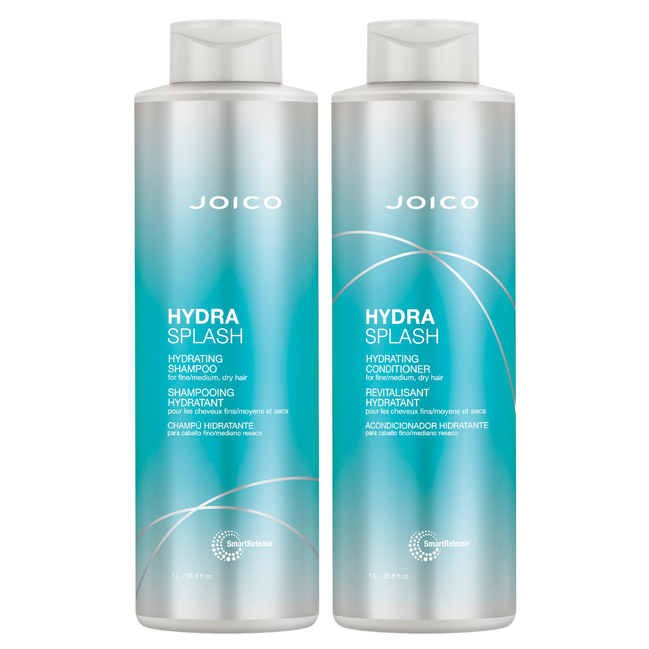 Joico HydraSplash shampoo bottle with rich lather for fine hair.