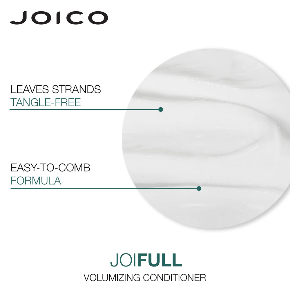 Joico JoiFULL humidity protection image conveys frizz resistance on humid days