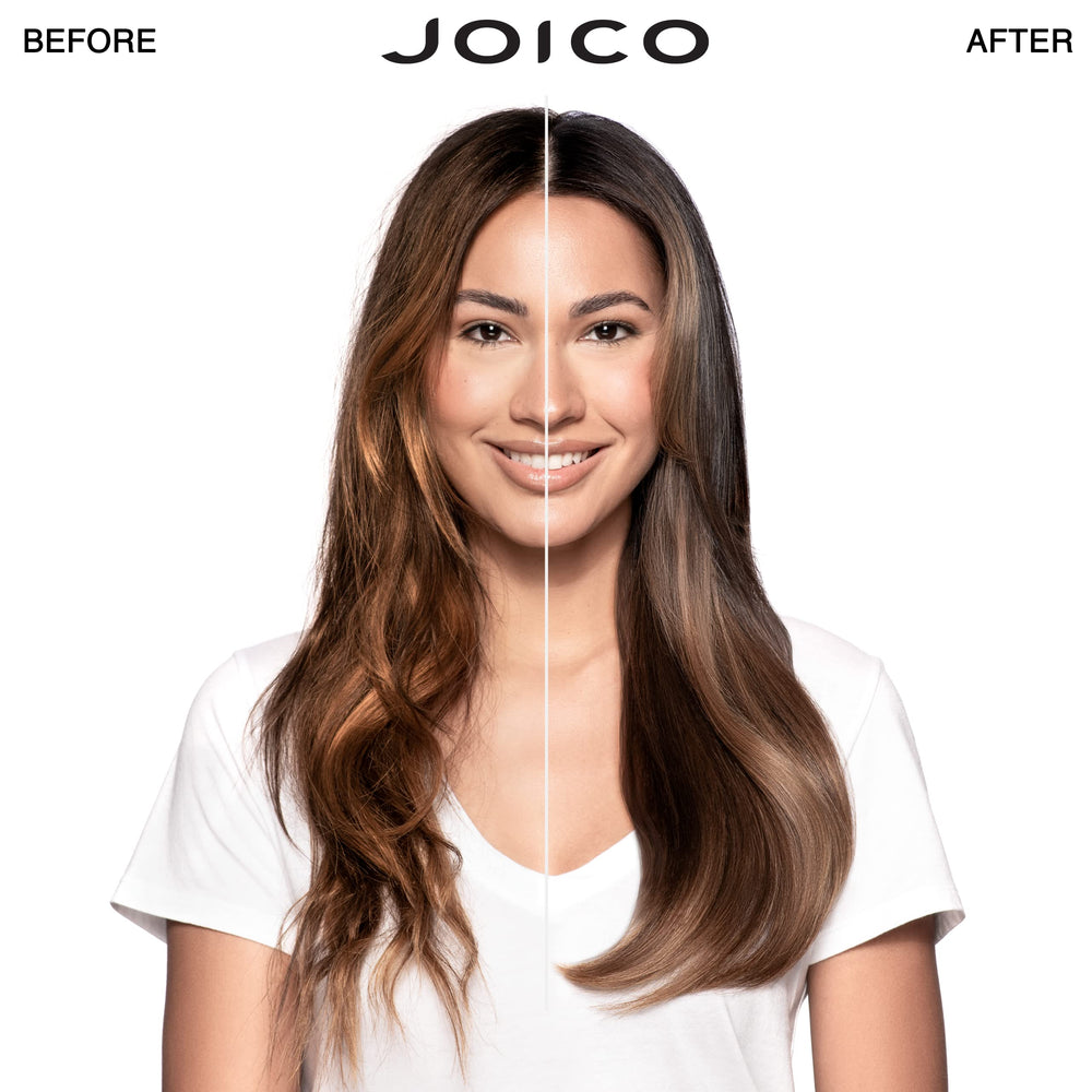 Joico K-Pak Color Therapy conditioner bottle closeup showcases smoothing hydration and detangling ease