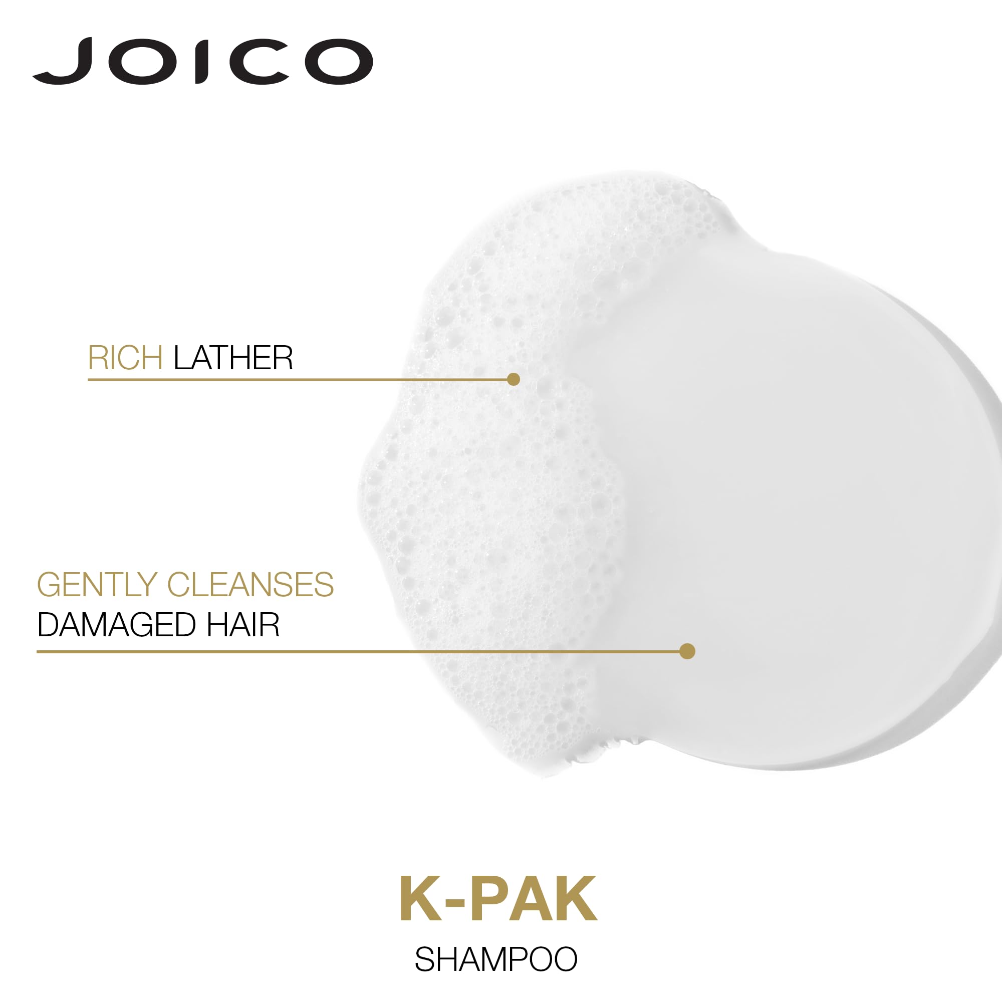 Joico K-PAK damage-repair action shot hints at strengthened fibers.