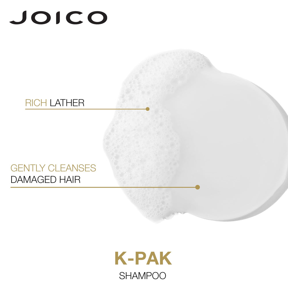 Joico K-PAK damage-repair action shot hints at strengthened fibers.