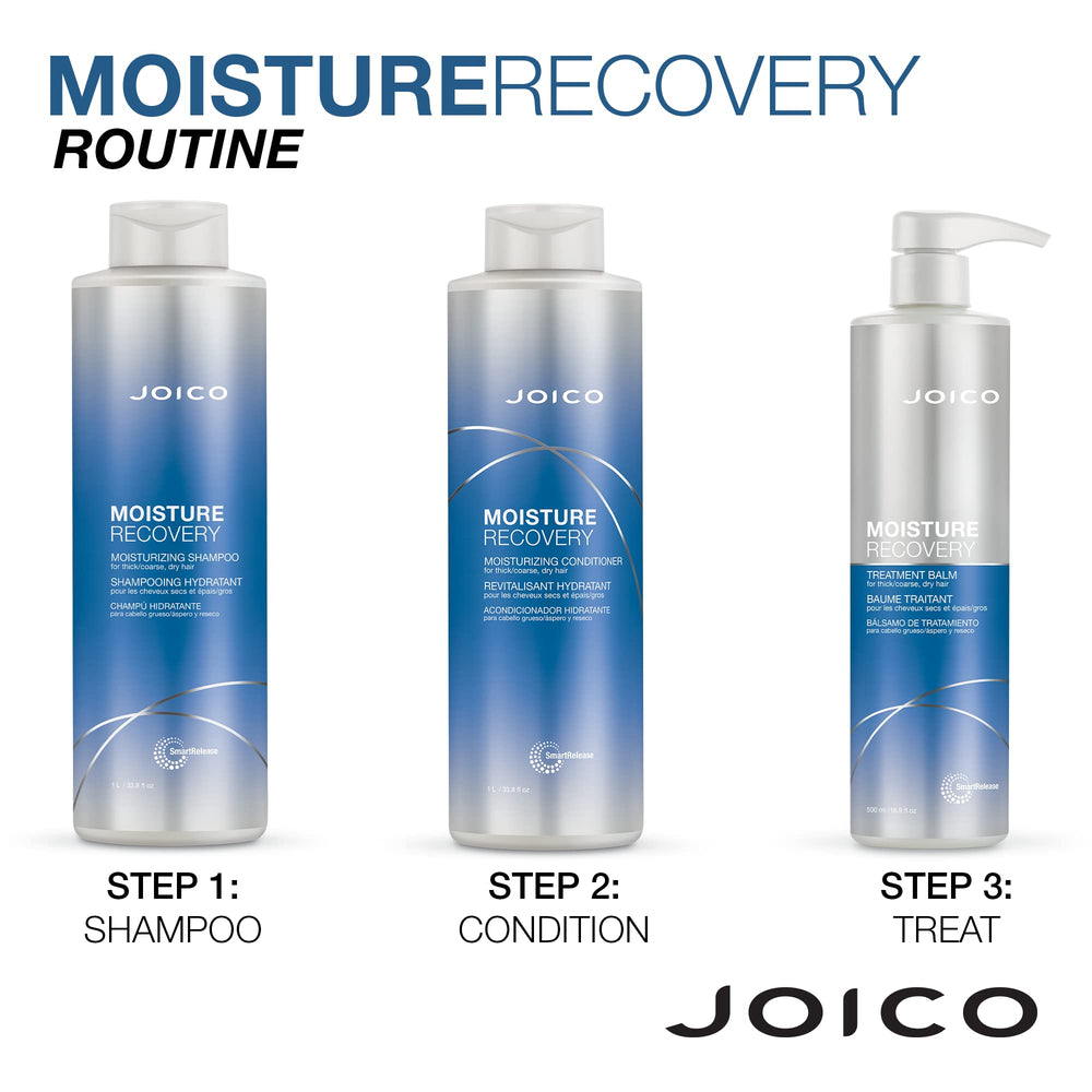 Joico Moisture Recovery product in use—sensory hydration and shine boost.