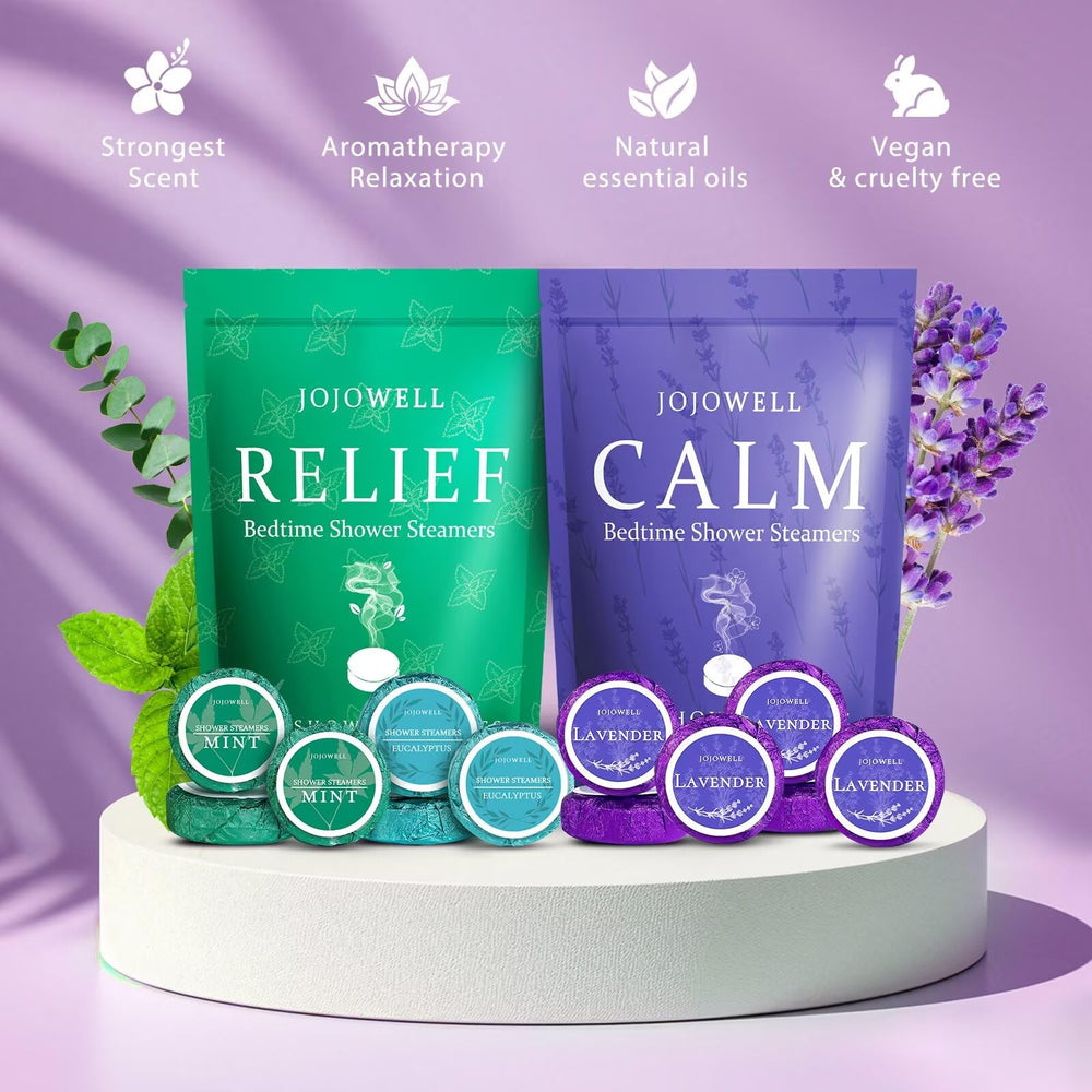 JoJowell eucalyptus-pack shower steamers offer refreshing aroma for a bright shower.