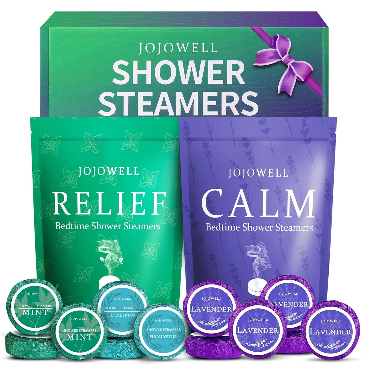JoJowell gift box of twelve shower steamers delivers spa-like home relaxation.