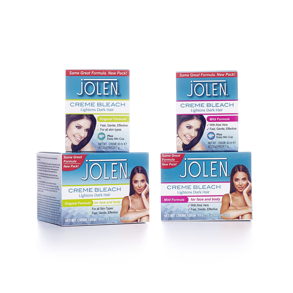 Jolen Creme Bleach after-use lightened hair on skin sample