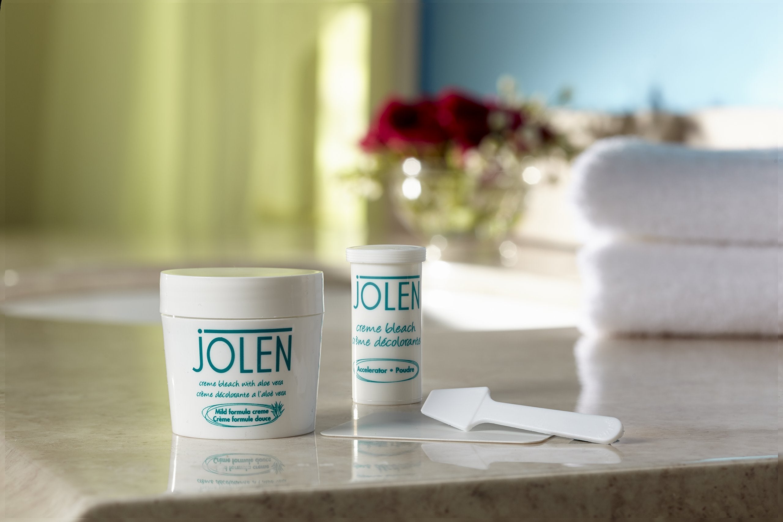 Jolen mixing tray and spatula for easy at-home preparation