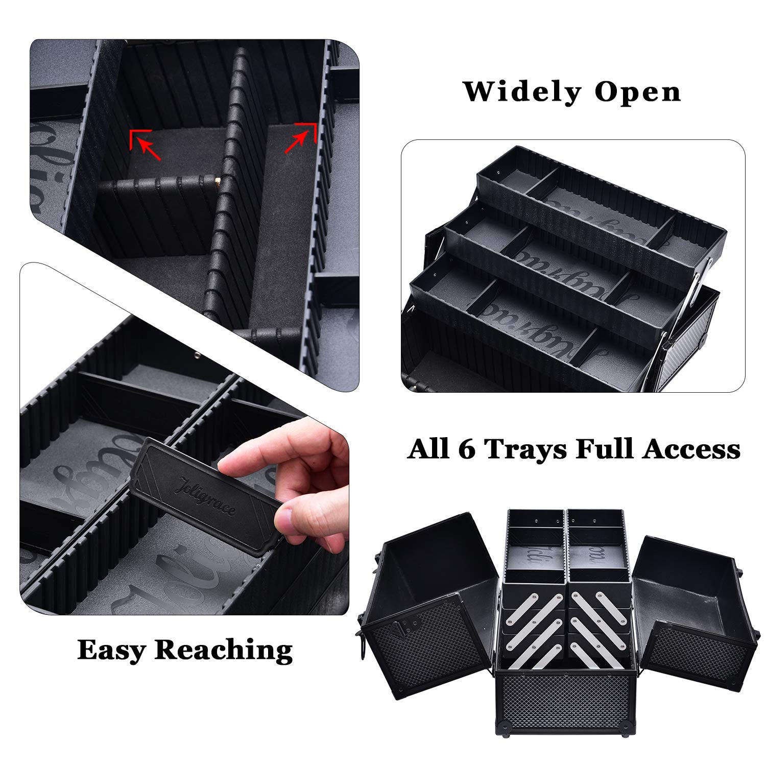 Joligrace-aluminum-frame-corners: durable frame with reinforced corners for daily professional use.