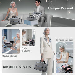 Joligrace bi-level tray design keeps cosmetics organized on the go.