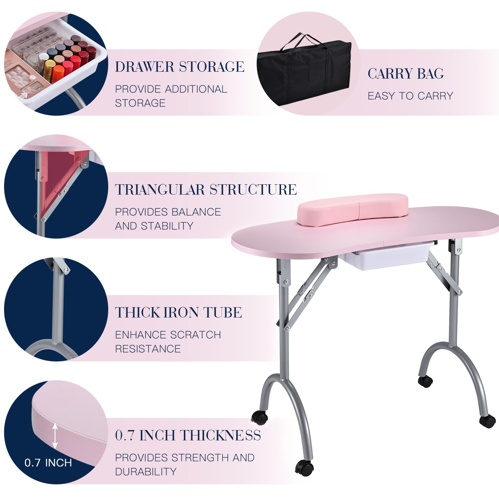 Joligrace-collapsible-workstation-legs allows quick setup and compact storage.
